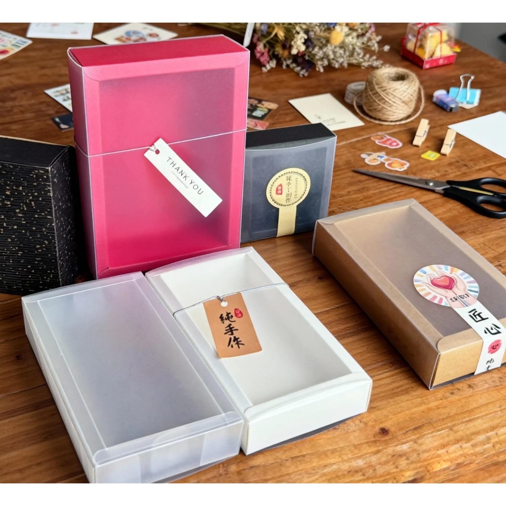 磨砂透明盒 禮物包裝盒 朦朧質感兼顧隱私與展示效果 抽屜結構取放便利 適用婚禮小物餅乾甜點文創作品包裝-細節圖3