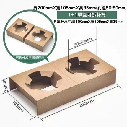 N瘋包裝 | 適用 孔徑50-80mm 飲料杯托 外送杯托 紙盒卡槽 紙杯托 咖啡杯托 外帶杯托 適用4號盒-細節圖10
