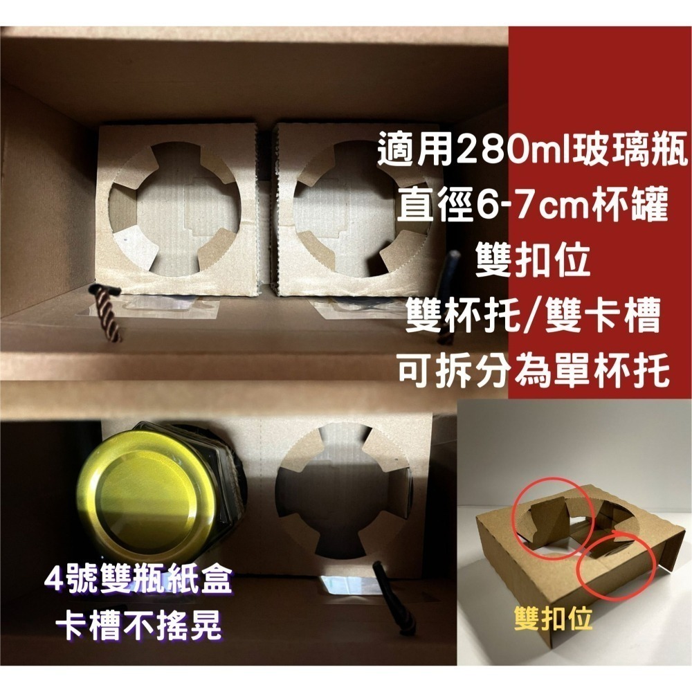 N瘋包裝 | 適用 孔徑50-80mm 飲料杯托 外送杯托 紙盒卡槽 紙杯托 咖啡杯托 外帶杯托 適用4號盒-細節圖3