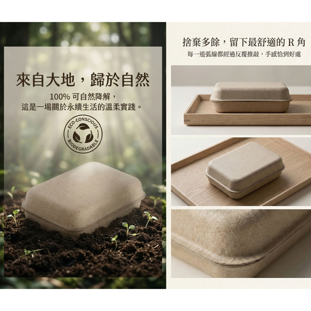 微客拓 | 可降解包裝盒 紙漿模塑 環保紙盒 包裝盒 小方盒 紙盒 首飾盒 飾品盒 肥皂盒 包材 環保包裝 | UG-細節圖3