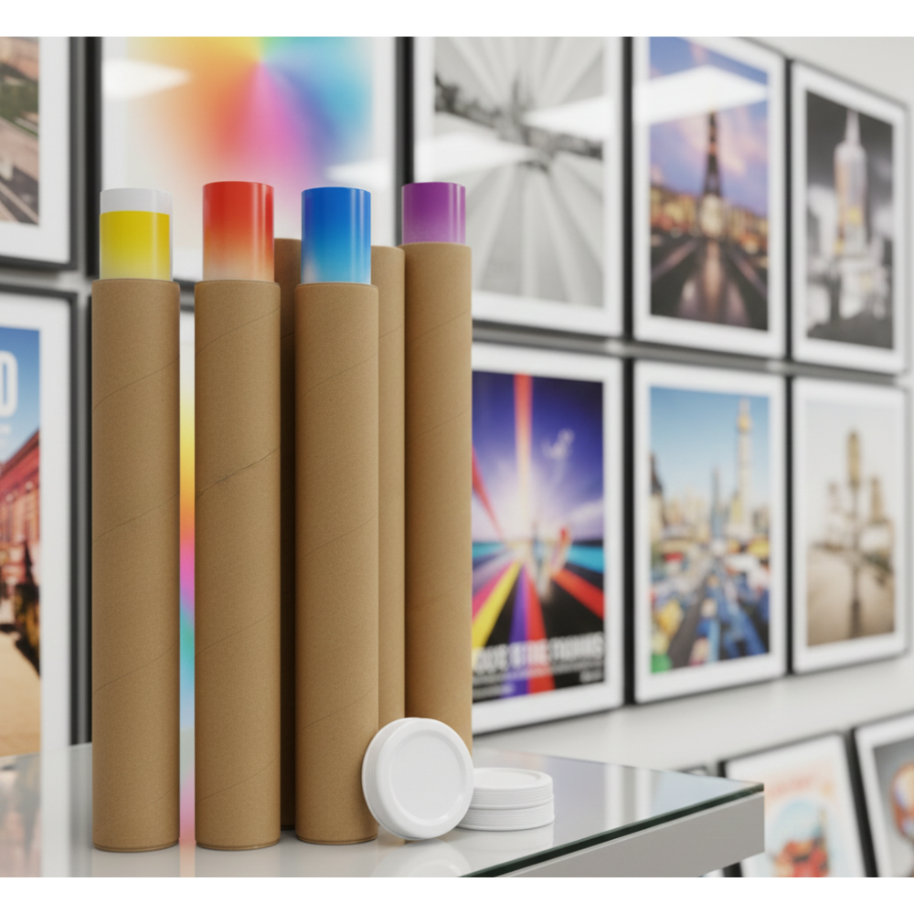瘋包裝 厚3mm牛皮紙管 A4 海報筒 附塑膠蓋 長度30公分 紙筒 牛皮紙捲 畫筒 海報收納 包材 收藏紙管 包裝-細節圖3