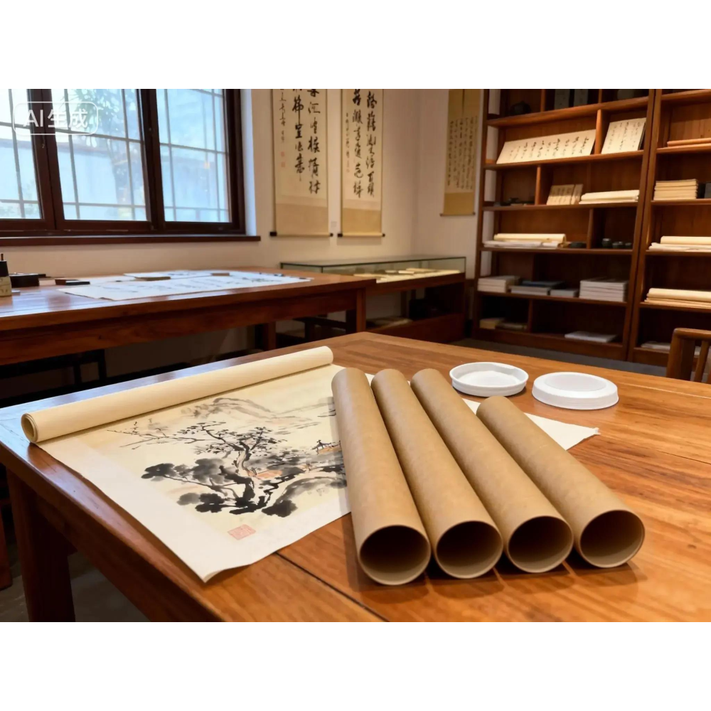 瘋包裝 厚3mm牛皮紙管 A4 海報筒 附塑膠蓋 長度30公分 紙筒 牛皮紙捲 畫筒 海報收納 包材 收藏紙管 包裝-細節圖4
