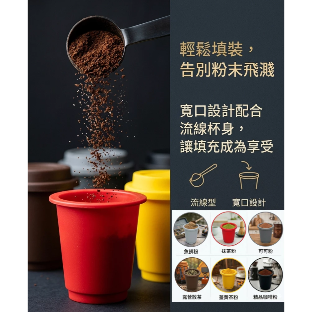 瘋包裝 迷你咖啡杯 5g分裝罐 咖啡愛好者必備小物 拇指大小迷你杯 粉末便攜 凍乾粉/薑黃粉/魚餌粉專用 隨身小罐-細節圖3