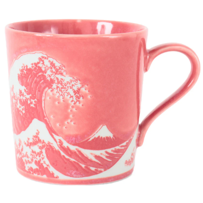 日本製美濃燒-名作神奈川沖浪裏馬克杯(無搭配盒)400ml-藍/紅兩色-細節圖8