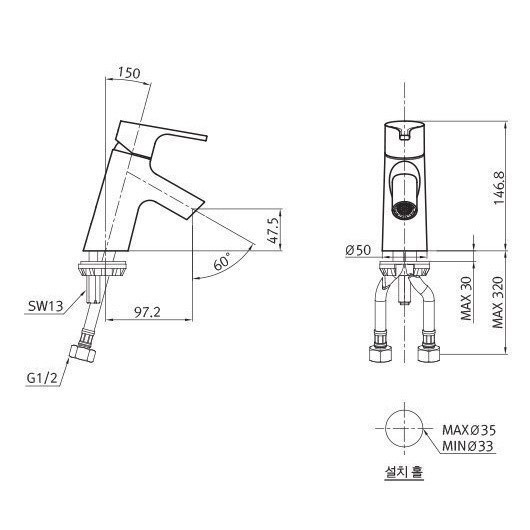 【CERAX 洗樂適衛浴】LIXIL INAX 單孔冷熱混合面盆龍頭(FA1668)衛浴 浴室 廁所-細節圖2