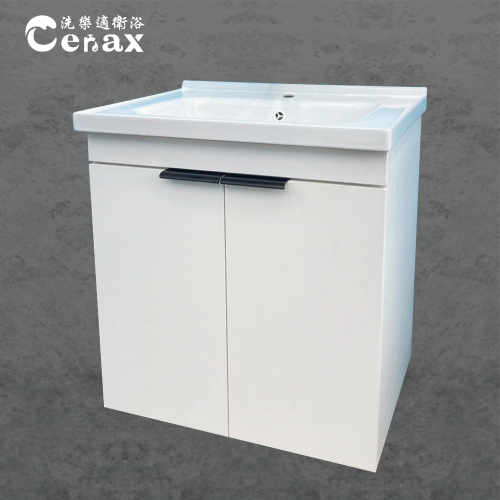 【CERAX 洗樂適衛浴】60CM陶瓷面盆+PVC防水發泡板雙門(不含龍頭及配件)浴櫃 面盆 防水 浴室
