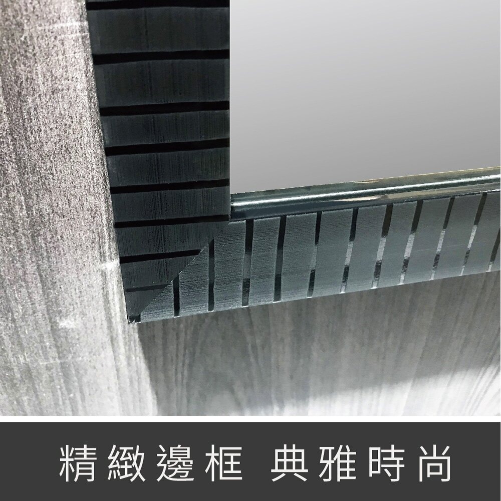 【CERAX 洗樂適衛浴】精品發泡框化妝鏡 附玻璃平台(LT-3010B-45)鏡子 黑框鏡-細節圖3
