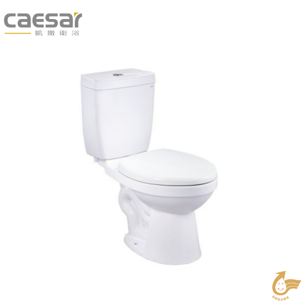 『洗樂適台南義林店』衛浴六件式套組 免運 CAESAR凱撒衛浴 省水馬桶+面盆附腳+面盆龍頭+沐浴龍頭+除霧鏡+放衣架-細節圖2