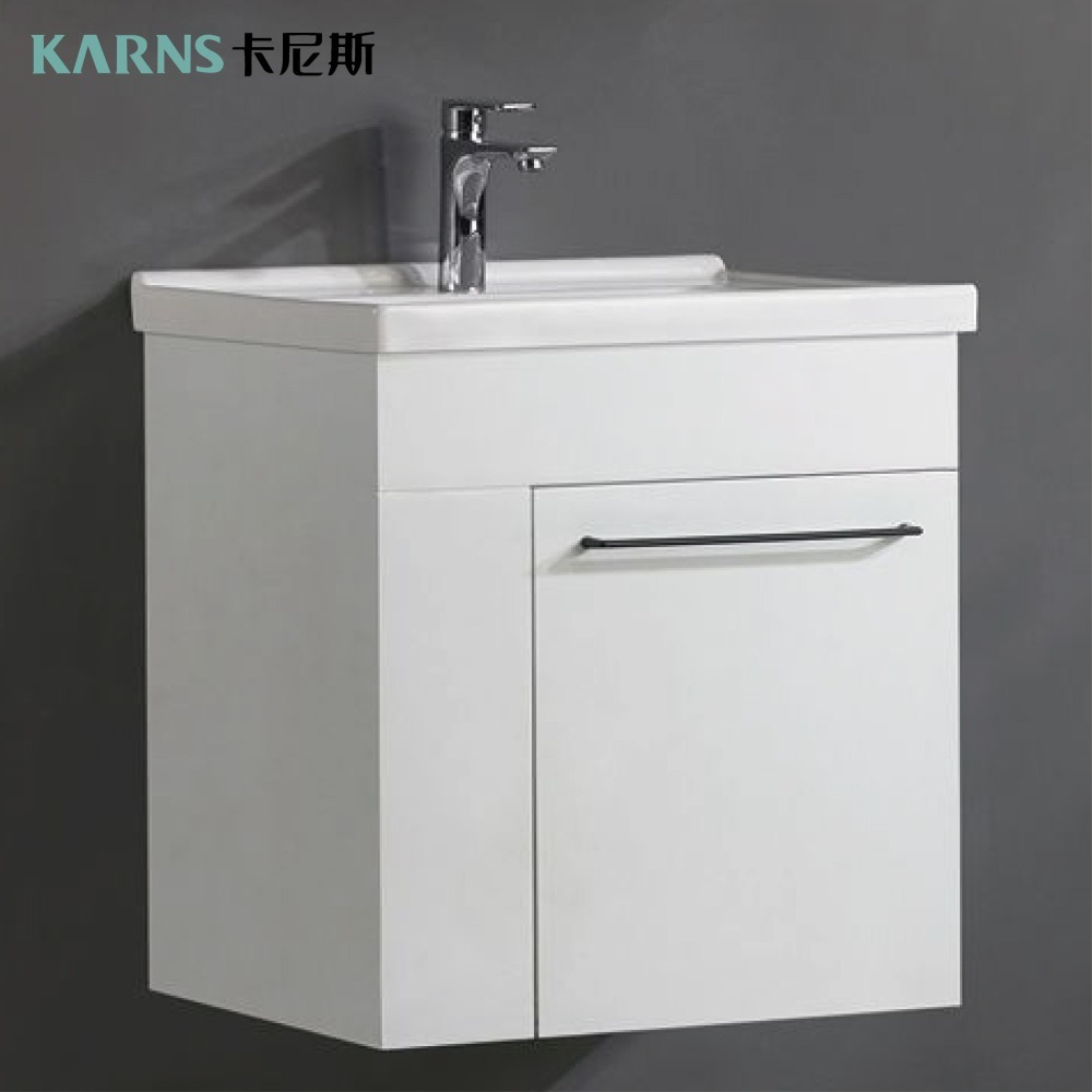 『洗樂適台南義林店』衛浴六件式套組 單體馬桶+61CM面盆浴櫃+單槍龍頭+沐浴龍頭+放衣架+開放鏡櫃-細節圖3