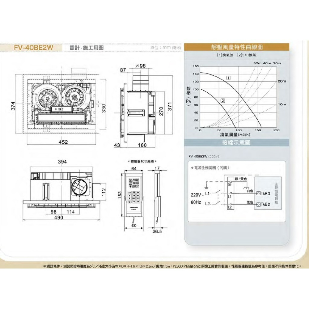 『洗樂適台南義林店』國際牌 Panasonic 無線遙控型220v 四合一浴室換氣暖風機 (FV-40BE2W)-細節圖5