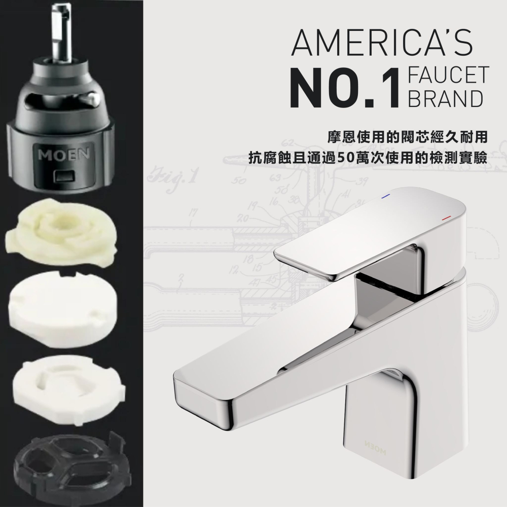 【CERAX 洗樂適衛浴】美國第一暢銷品牌MOEN 槍灰色單孔單把手旋轉水嘴面盆龍頭(GN15122SRN)衛浴 浴室-細節圖4