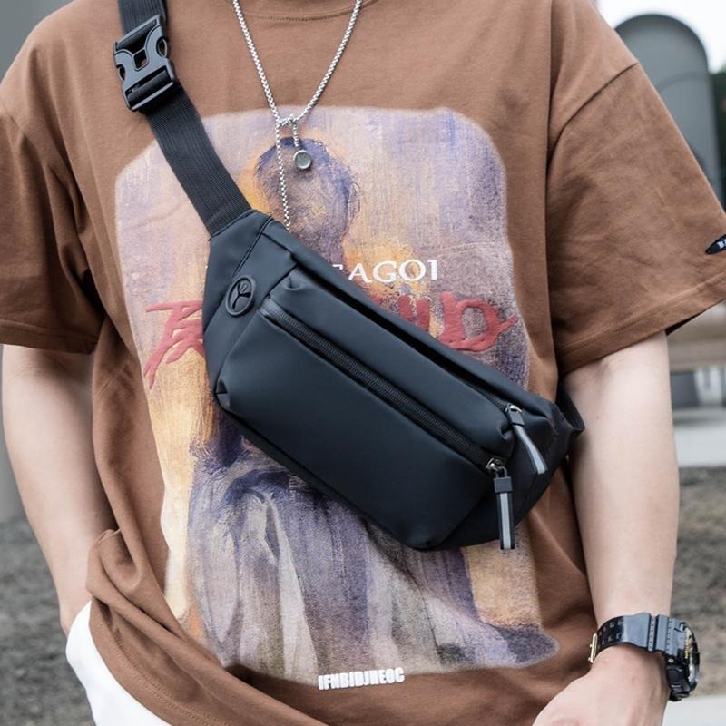 【台灣現貨免運 腰包 側背包】輕便大容量多功能腰包 休閒胸包 側背包 旅行斜背包 運動腰包 單肩包 男生腰包-細節圖8