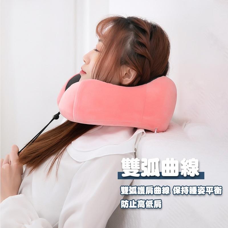 【台灣現貨免運 M型 記憶棉頸枕】駝峰形護頸枕 慢回彈記憶棉頸枕 U型枕 U形枕 飛機枕 旅行枕 午睡枕 護脖枕-細節圖4