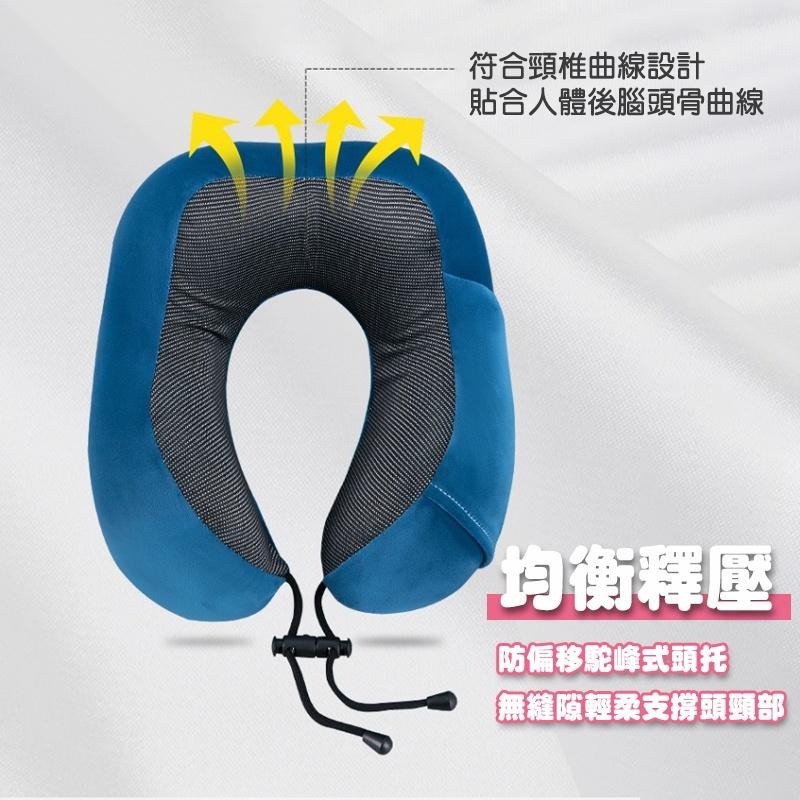 【台灣現貨免運 M型 記憶棉頸枕】駝峰形護頸枕 慢回彈記憶棉頸枕 U型枕 U形枕 飛機枕 旅行枕 午睡枕 護脖枕-細節圖5