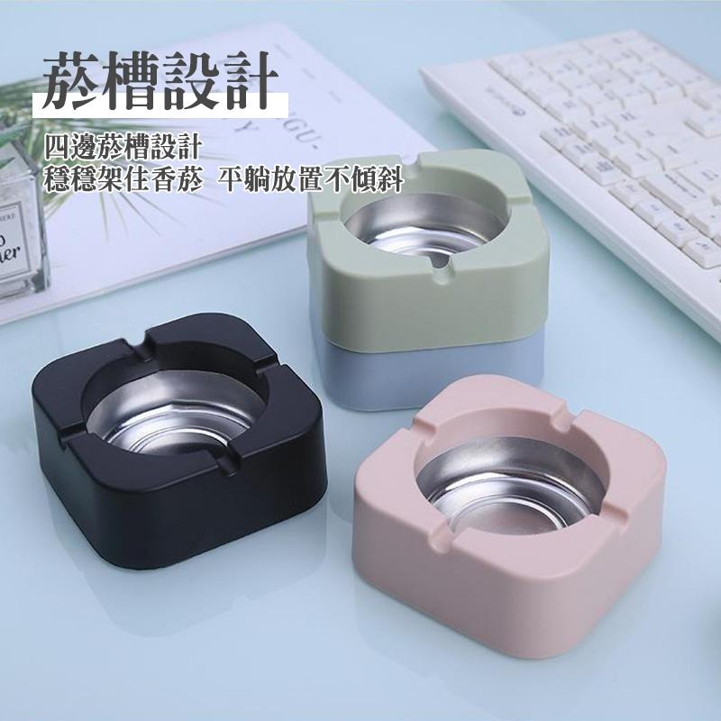 【台灣現貨免運 馬卡龍 菸灰缸】煙灰缸 時尚北歐風 幾何形菸缸 造型菸灰缸 塑膠菸灰缸 方形菸灰缸 馬卡龍菸灰缸-細節圖3