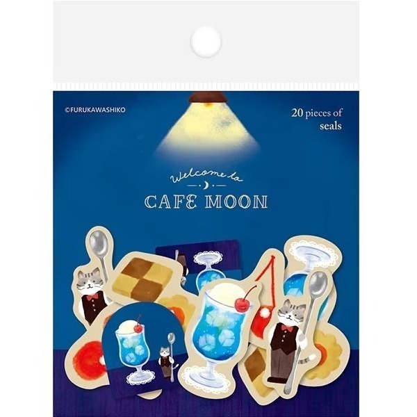 古川紙工 CAFE MOON 深夜咖啡廳 貼紙包-細節圖3