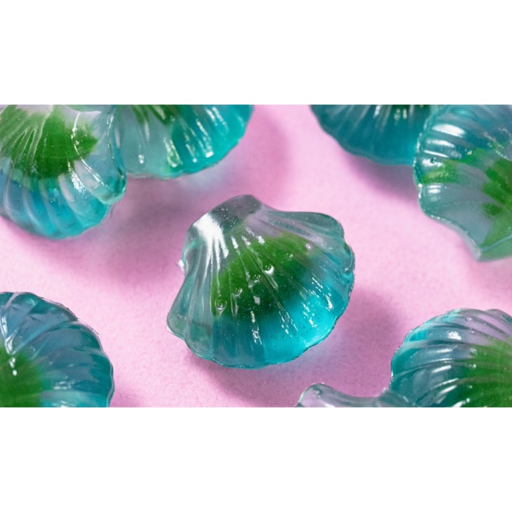 日本 HEART 4D 軟糖 GUMMY 美人魚珍珠貝殼造型 哈密瓜汽水口味-細節圖5