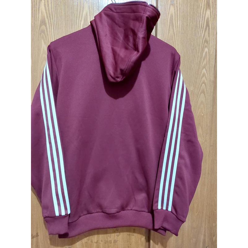 adidas 紅色運動外套 連帽外套-細節圖2