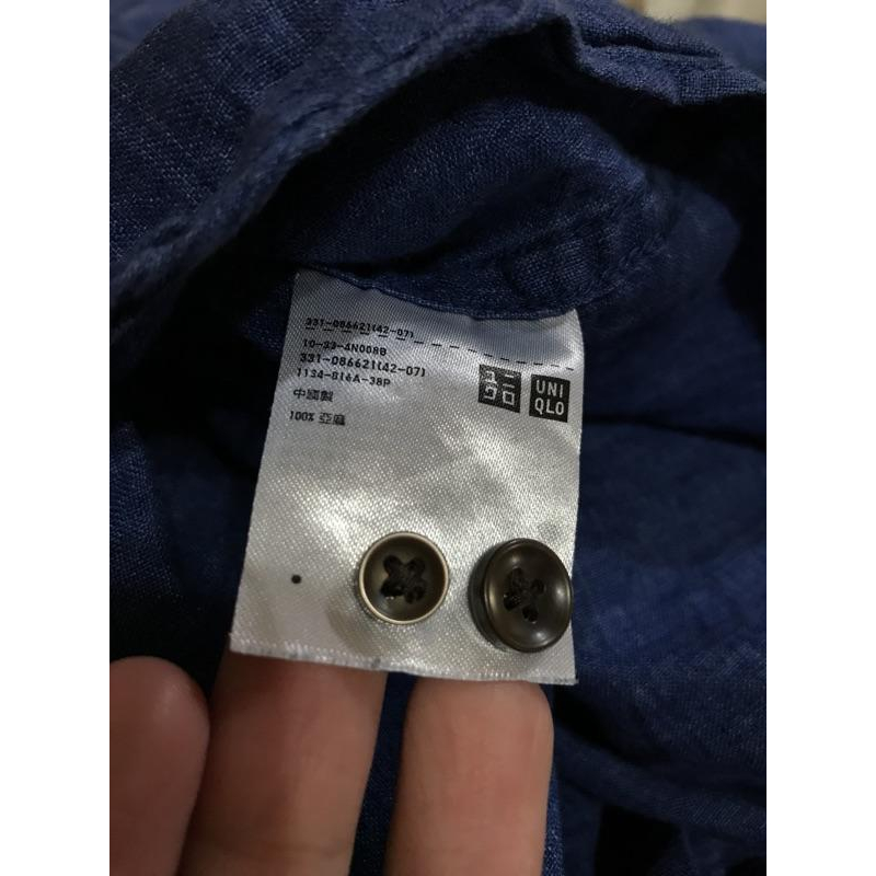 Uniqlo 牛仔襯衫 亞麻-細節圖4