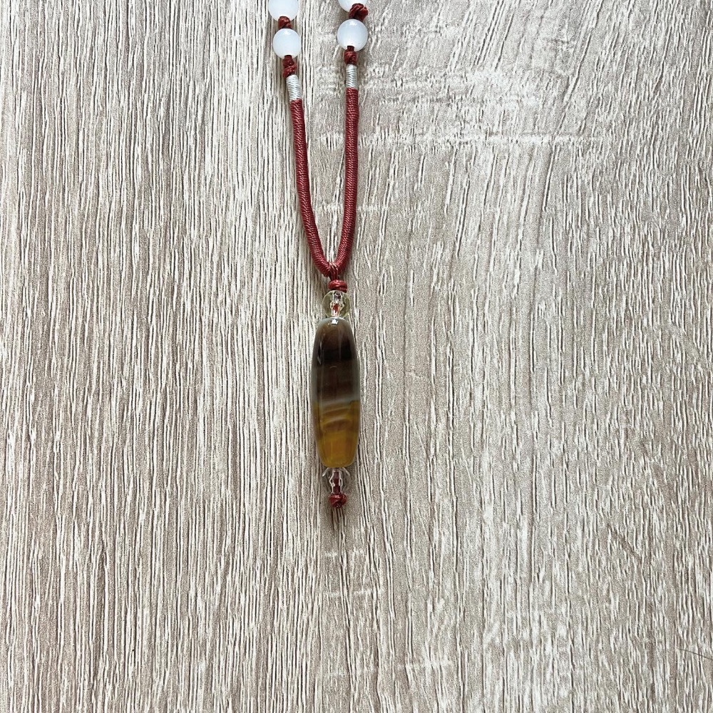 ㄅㄆㄇㄈ水晶寶寶工作室- 黃玉髓 虎眼石 項鍊-細節圖2