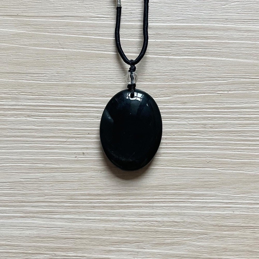 ㄅㄆㄇㄈ水晶寶寶工作-  黑曜石 海洋玉髓項鍊-細節圖2