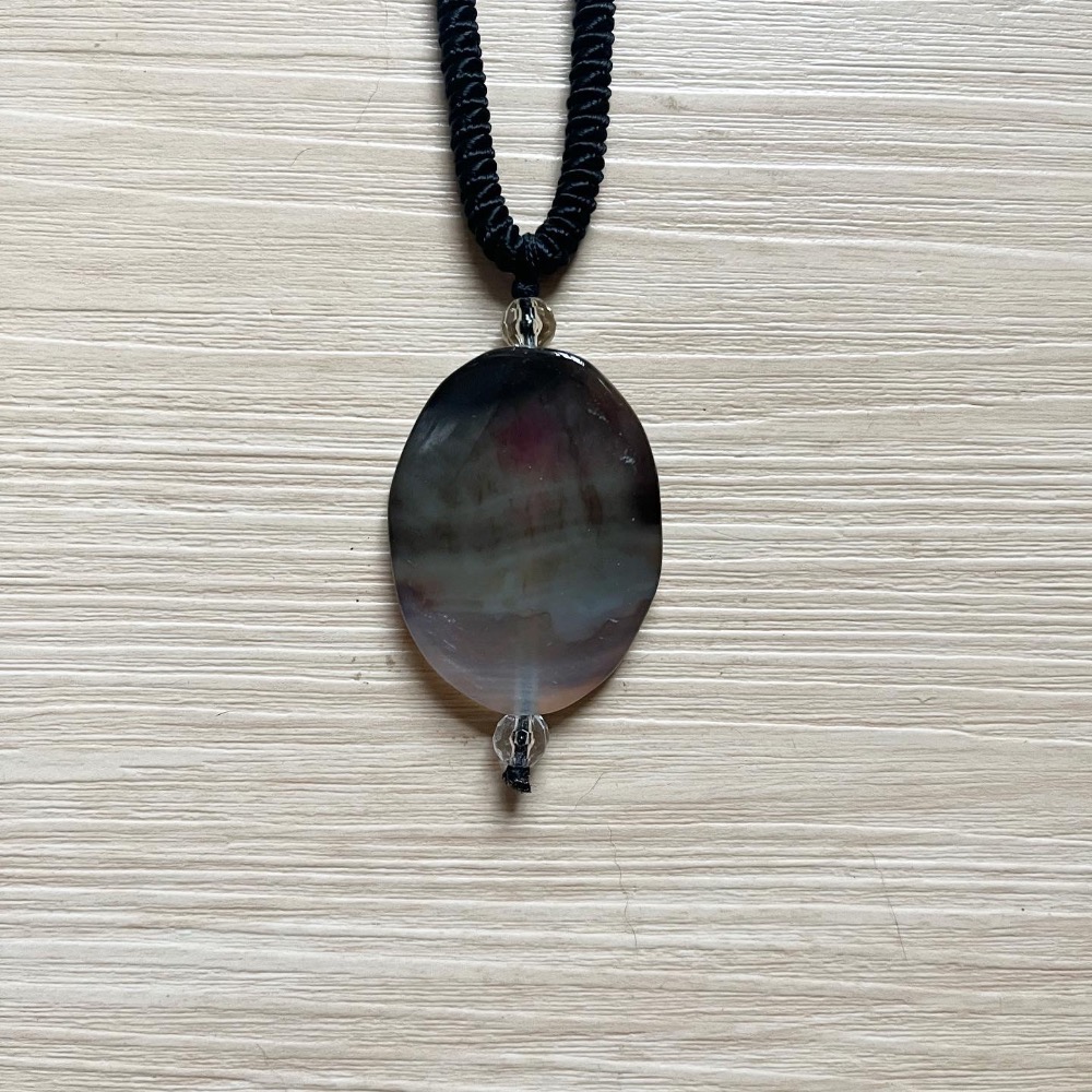 ㄅㄆㄇㄈ水晶寶寶工作-  黑曜石 海洋玉髓項鍊-細節圖4