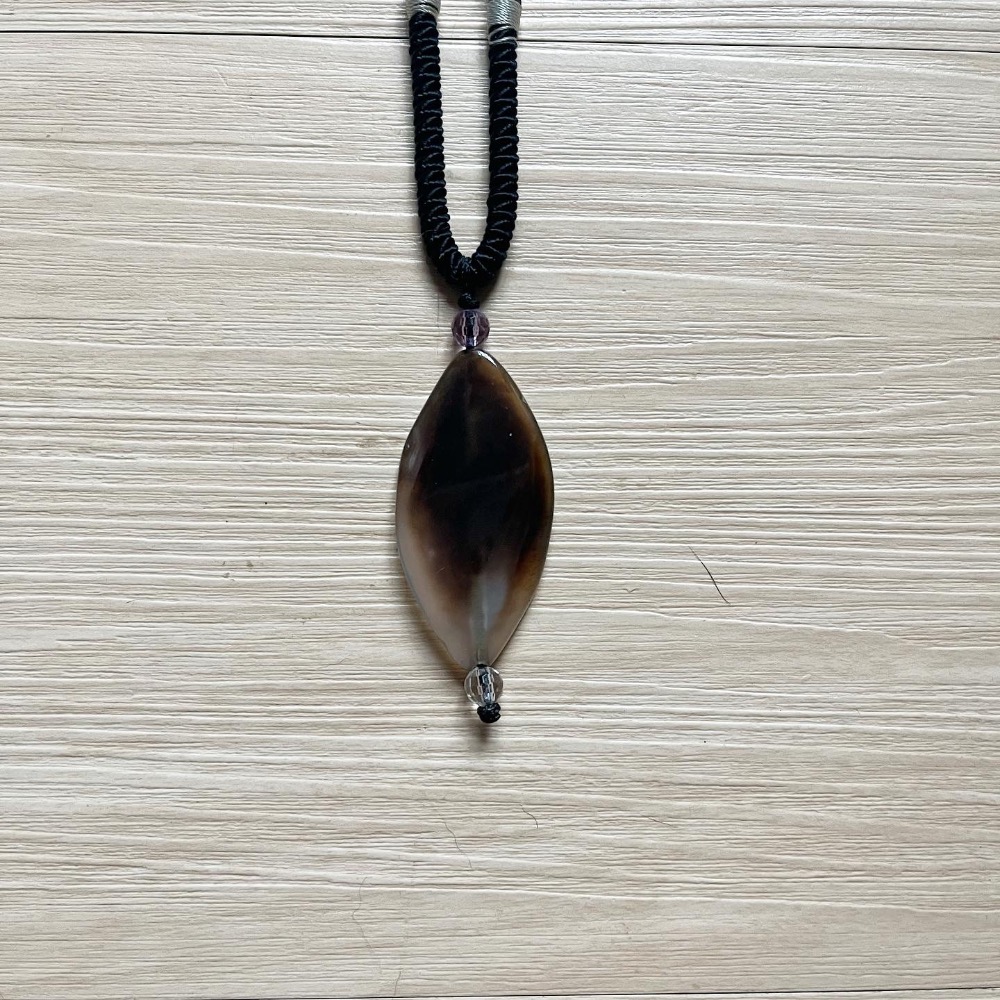 ㄅㄆㄇㄈ水晶寶寶工作-  黑曜石 海洋玉髓項鍊-細節圖7