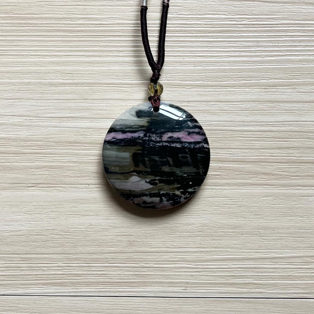 ㄅㄆㄇㄈ水晶寶寶工作室- 台灣玫瑰岩項鍊-山水畫系列-細節圖6