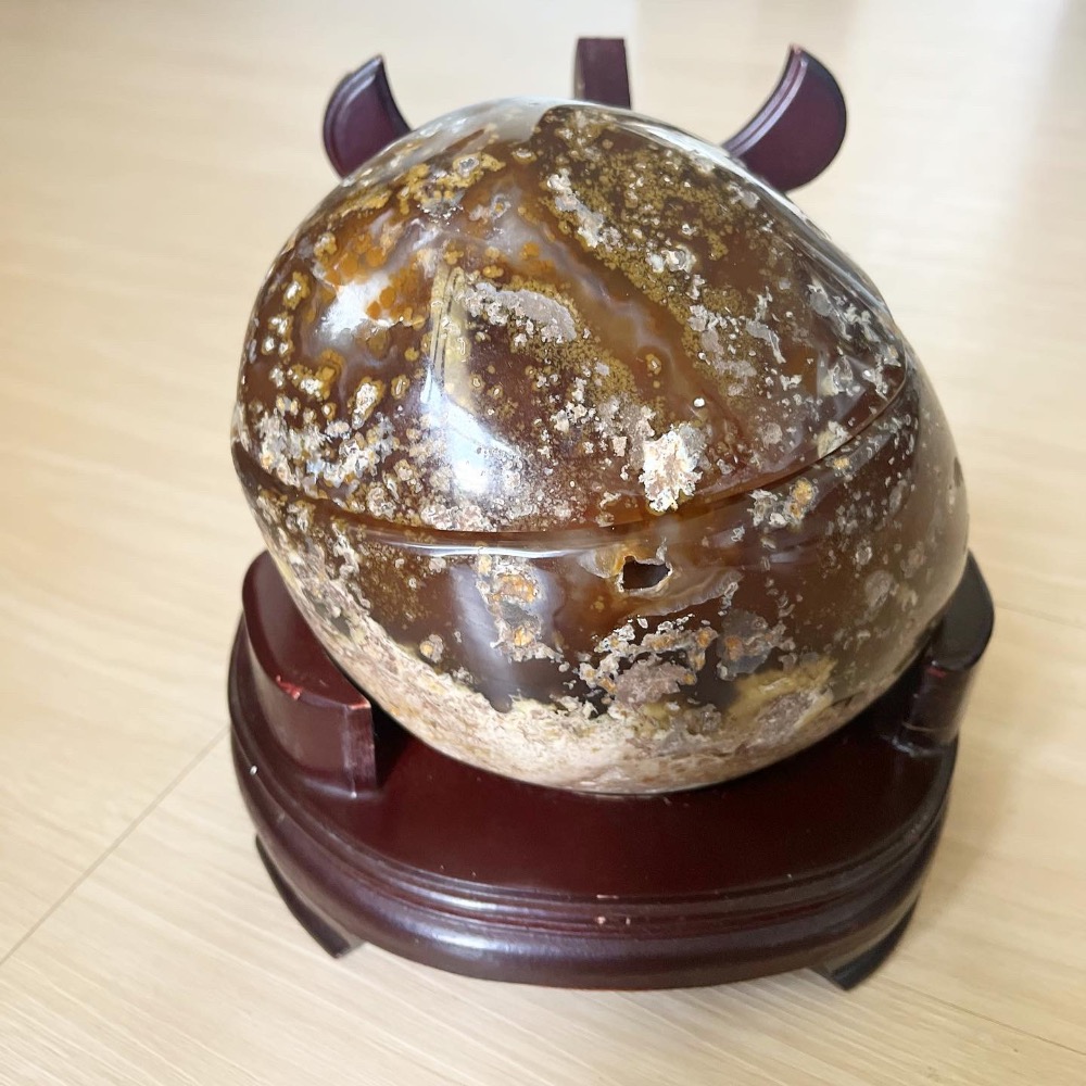 ㄅㄆㄇㄈ水晶寶寶工作室- 雪景瑪瑙粉晶聚寶盆-細節圖3