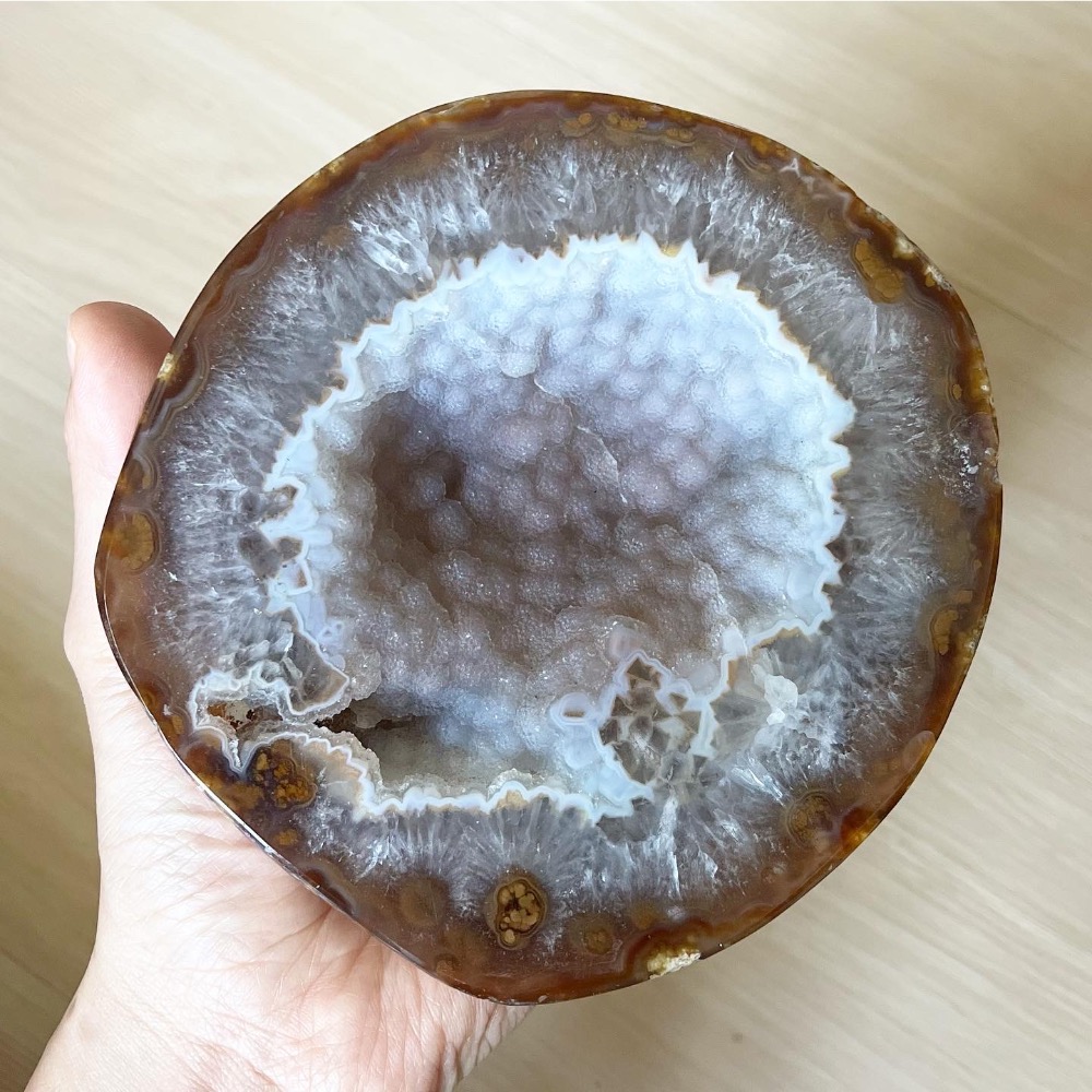 ㄅㄆㄇㄈ水晶寶寶工作室- 雪景瑪瑙粉晶聚寶盆-細節圖4