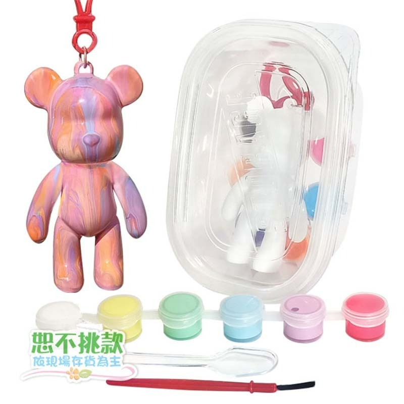 <小確幸的巢穴>流體熊 流體熊鑰匙圈 流體熊材料包 DIY流體熊 潮玩擺件 兒童手工材料包 幼兒園 暴力流體熊-細節圖7