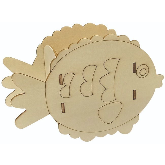 <小確幸的巢穴>小魚彩繪筆筒 DIY材料包 DIY彩繪 兒童手作 筆筒 木製彩繪 木質 幼兒園 安親班 手作 小魚筆筒-細節圖2