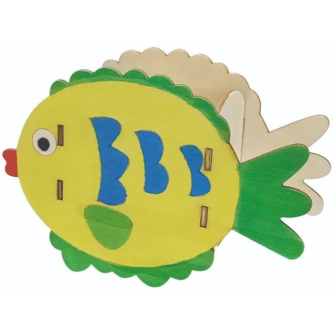 <小確幸的巢穴>小魚彩繪筆筒 DIY材料包 DIY彩繪 兒童手作 筆筒 木製彩繪 木質 幼兒園 安親班 手作 小魚筆筒-細節圖3