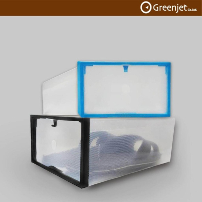 【掀蓋式收納鞋盒】環保透明彩框鞋盒 翻蓋式鞋盒 可堆疊鞋子收納櫃 簡易收納鞋盒