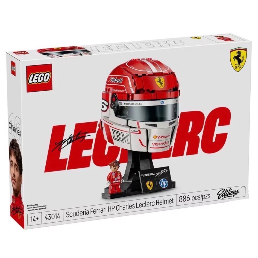 ❗️超人強❗️樂高LEGO 43014 Editions 法拉利車隊 查爾斯·勒克萊爾 頭盔-細節圖2