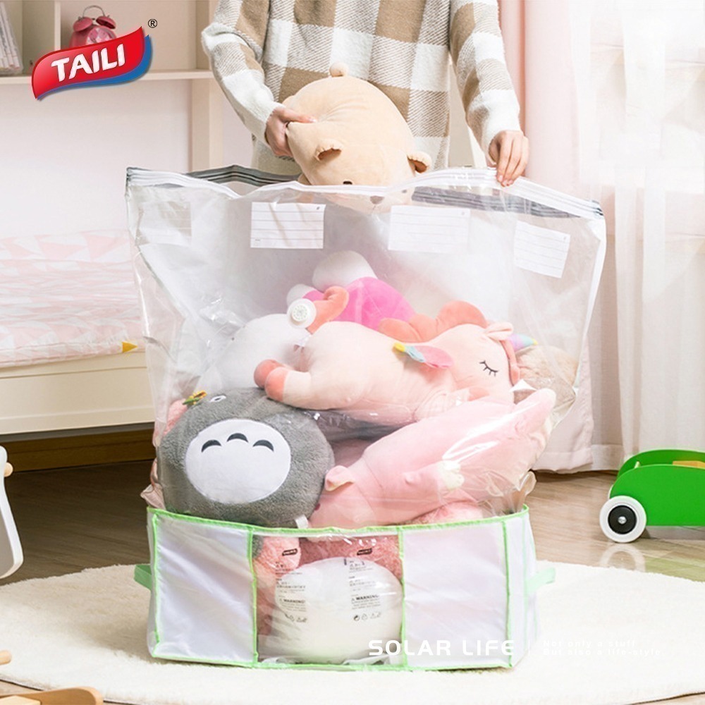 TAILI太力 免抽氣真空衣服衣物收納箱袋 可拆卸重覆使用.衣服收納箱 棉被壓縮袋 真空收納箱 手壓真空袋 換季外套-細節圖4