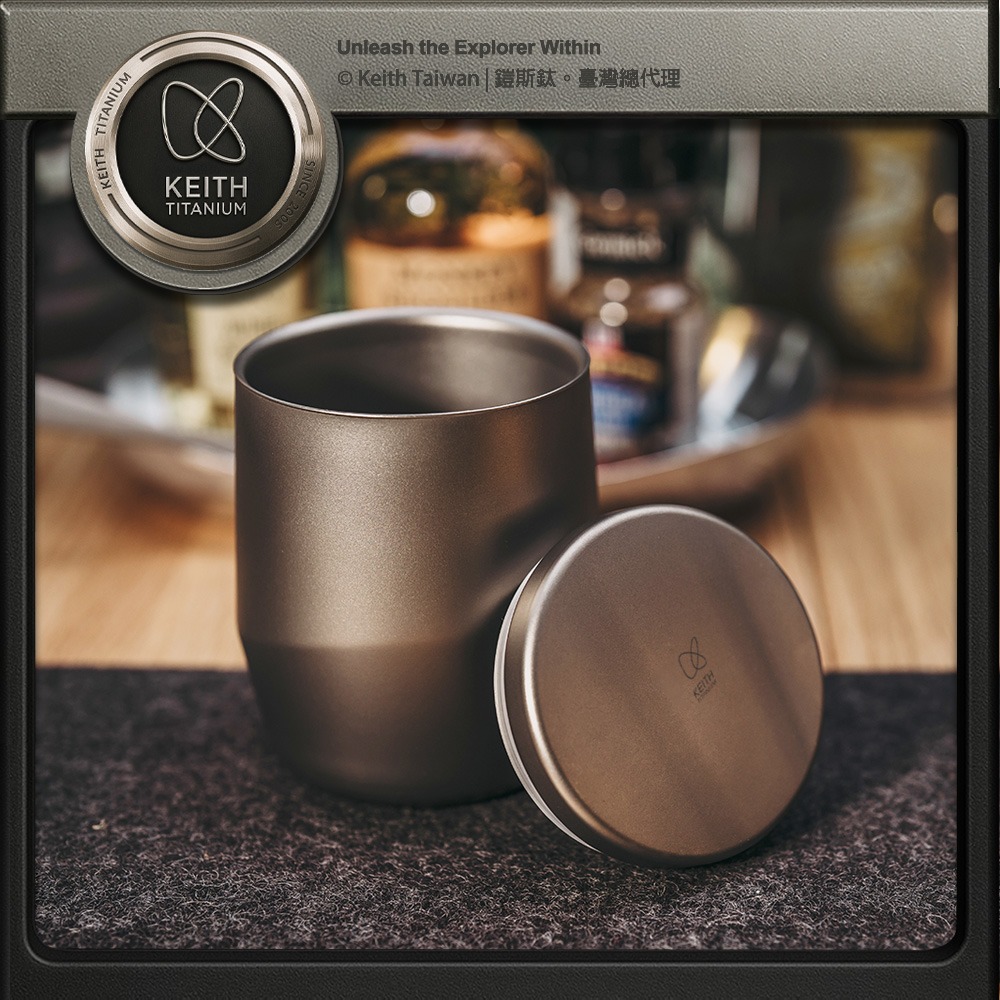 Keith 鎧斯鈦銀河雙層保溫杯 220ml / Ti3311.純鈦水杯 鈦咖啡杯 隔熱鈦杯 雙層露營杯 保溫馬克杯-細節圖2
