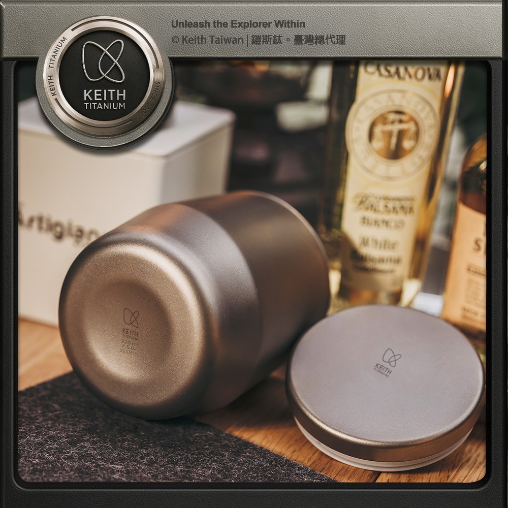 Keith 鎧斯鈦銀河雙層保溫杯 220ml / Ti3311.純鈦水杯 鈦咖啡杯 隔熱鈦杯 雙層露營杯 保溫馬克杯-細節圖3