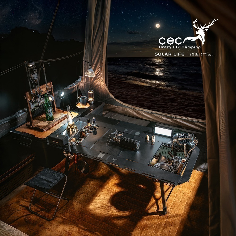 CEC風麋露 變形金剛系列 4.5單位桌.IGT系統桌 露營川桌 戶外井桌 鋁合金戰術桌 折疊蛋捲桌-細節圖2