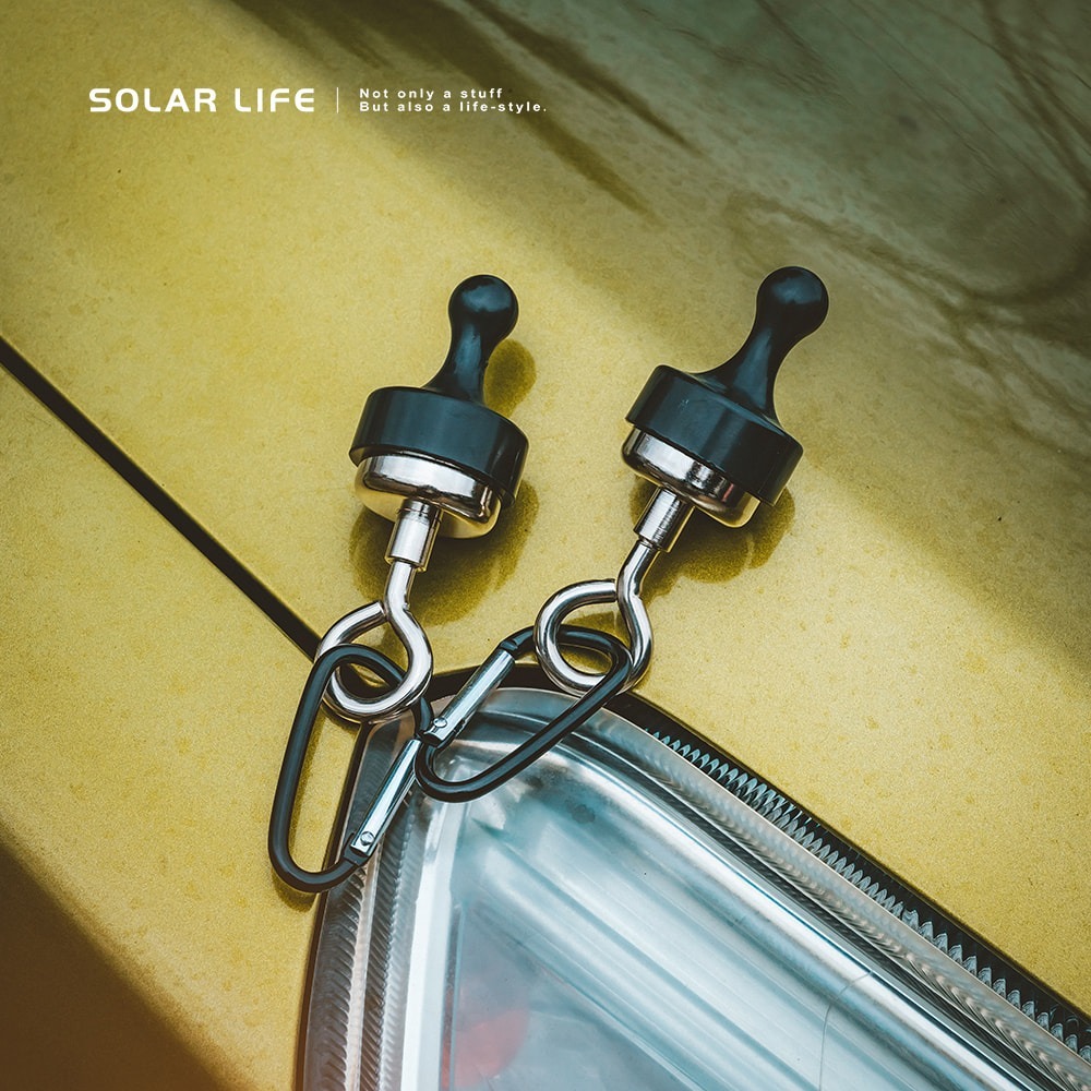 索樂生活 Solarlife 多功能強力磁鐵掛勾+D扣.強力磁鐵扣環 露營磁鐵 天幕磁鐵掛鉤 磁鐵掛勾組 帳篷D型扣-細節圖4