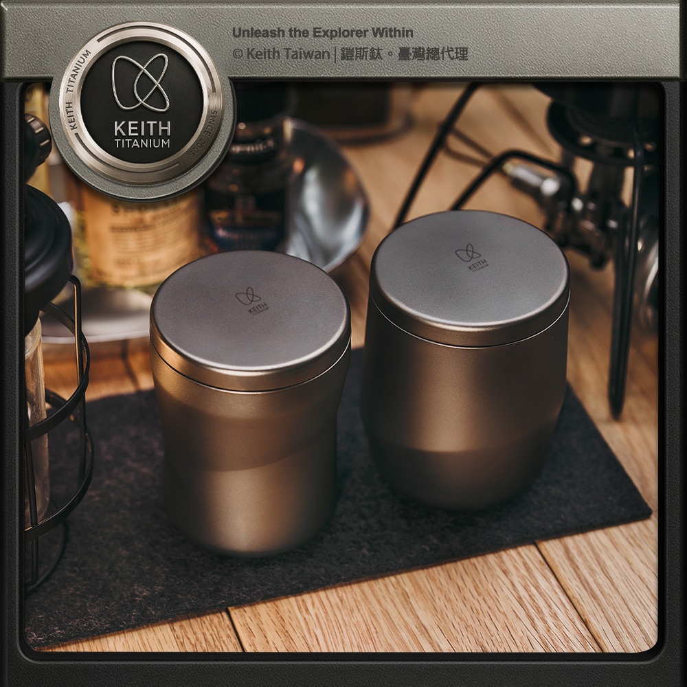 Keith 鎧斯鈦銀河雙層保溫杯 220ml / Ti3312.純鈦水杯 鈦咖啡杯 隔熱鈦杯 雙層露營杯 保溫馬克杯-細節圖2