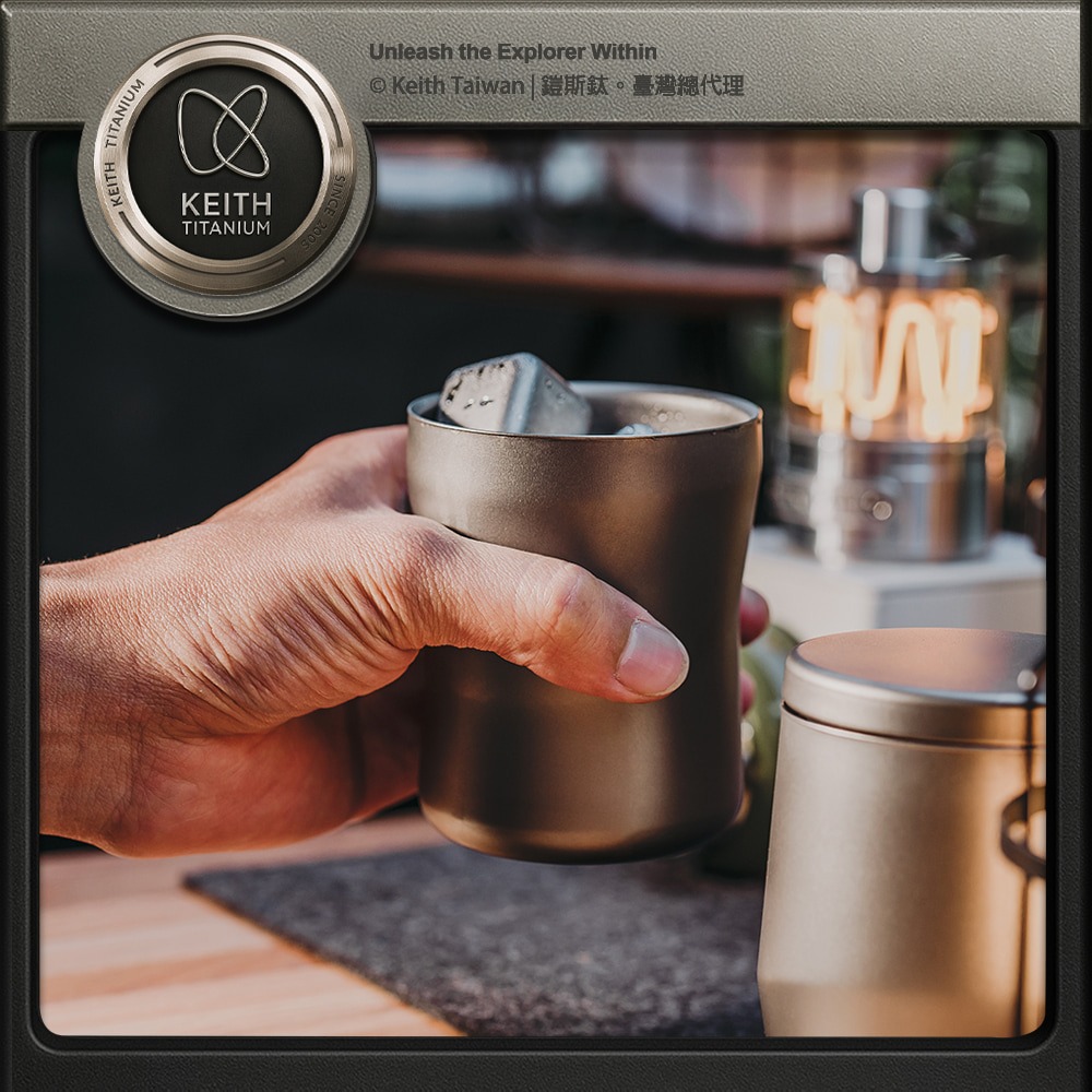 Keith 鎧斯鈦銀河雙層保溫杯 220ml / Ti3312.純鈦水杯 鈦咖啡杯 隔熱鈦杯 雙層露營杯 保溫馬克杯-細節圖4