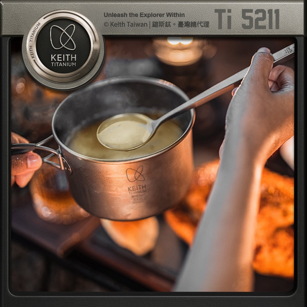 Keith 鎧斯鈦實心長柄西餐具套裝4入組 鈦刀叉勺筷 / Ti5211.鈦環保筷 西式牛排刀 長柄甜品叉 長柄湯匙-細節圖5