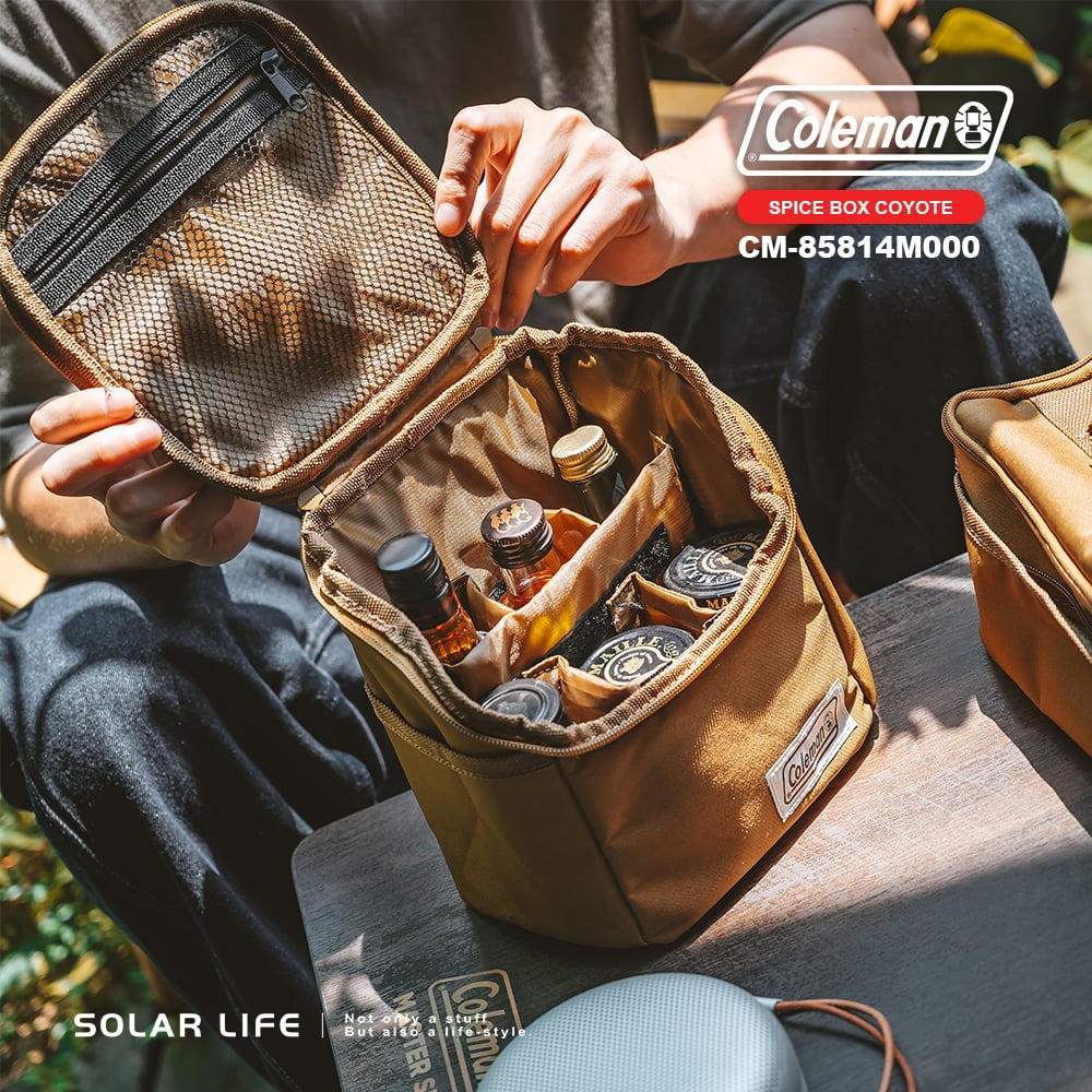 Coleman 料理調味盒 土狼棕 / CM-85814.餐具收納包 廚具置物袋 露營裝備袋 調味罐工具袋 戶外裝備掛袋-細節圖3