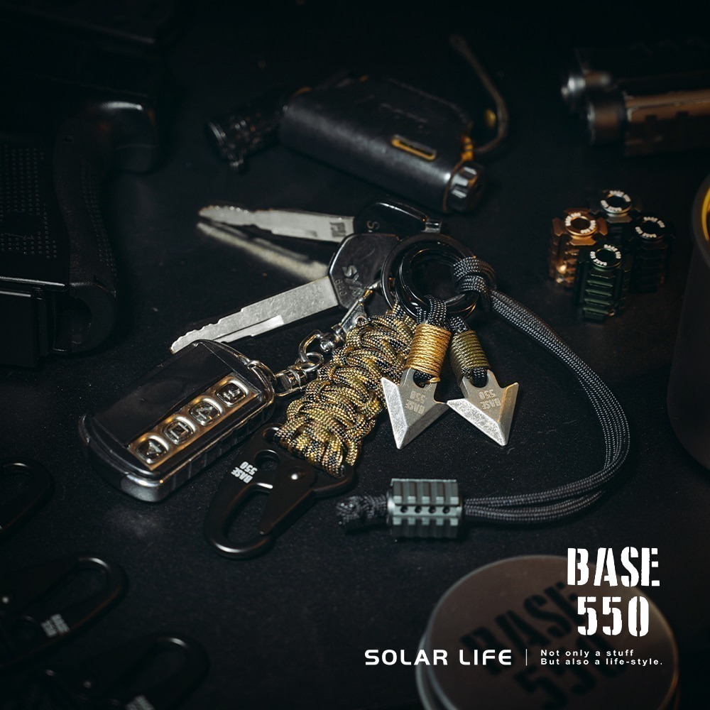 BASE 550 Paracord Keychain 單色傘繩鑰匙圈.戰術鑰匙鏈 快拆登山扣 鷹嘴勾鑰匙扣 Molle掛-細節圖9