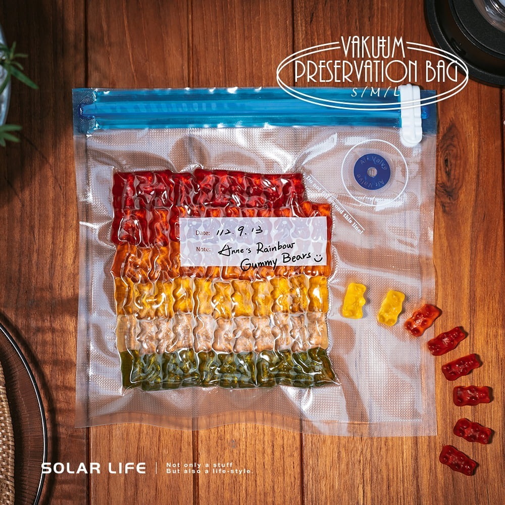 Solar Life 索樂生活 食品雙重真空保鮮袋.食物密封袋 真空夾鏈袋 舒肥真空袋 抽氣壓縮袋 蔬果真空包裝袋-細節圖2