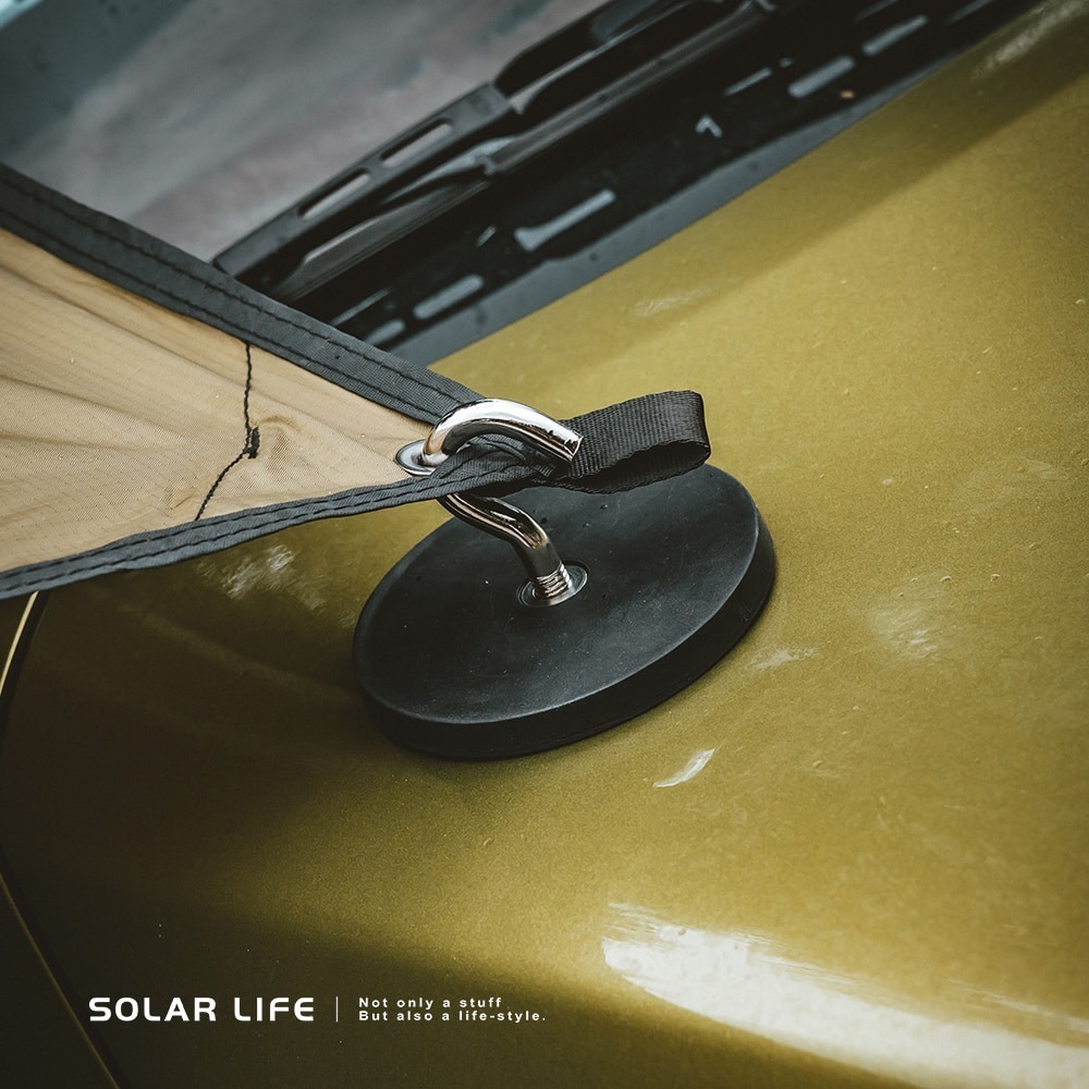 Solarlife 索樂生活 防刮包膠強磁掛勾+吊環套組 2in1.強力磁鐵 露營車用 強磁防刮 車宿磁鐵 吸鐵磁鐵-細節圖3