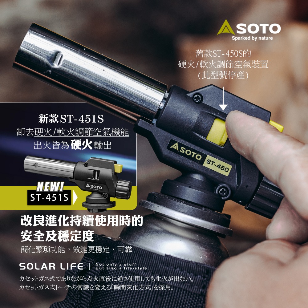 SOTO 溫控瓦斯噴槍 ST-451S / ST-450S / AS450SAG 台灣限定色.卡式噴火槍 露營瓦斯噴槍-細節圖2