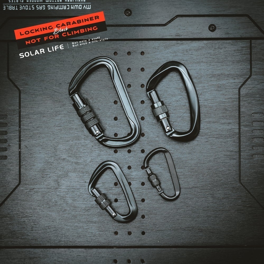Solar Life 索樂生活 鋁合金多功能快扣/帶鎖D型登山扣 7/8/10/11cm-細節圖7