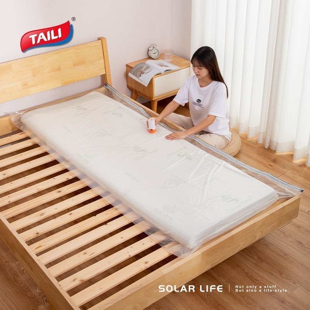 TAILI 太力 乳膠床墊真空壓縮袋.海綿床墊收納袋 露營床壓縮袋 搬家宿舍 床墊羽絨被 棉被抽氣真空袋-細節圖2